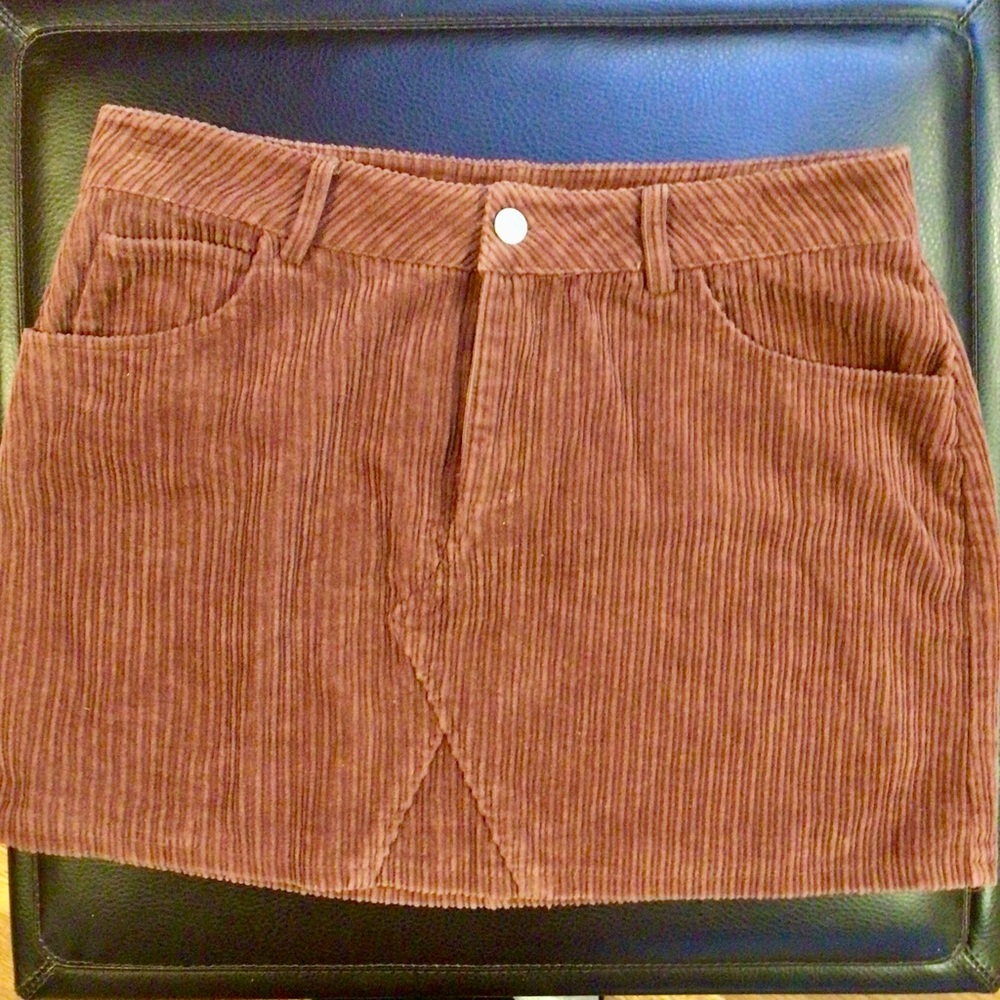 Sky and Sparrow Rust Corduroy Mini Skirt Juniors Large